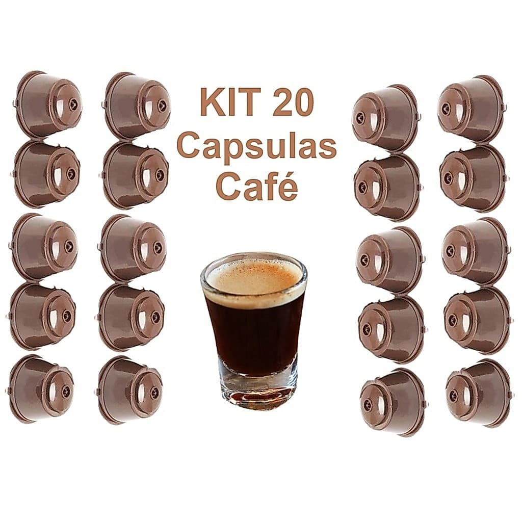KIT COM 20 Cápsulas, Refil Reciclável e Reutilizável para Cápsula Dolce, Gusto Reutilizável