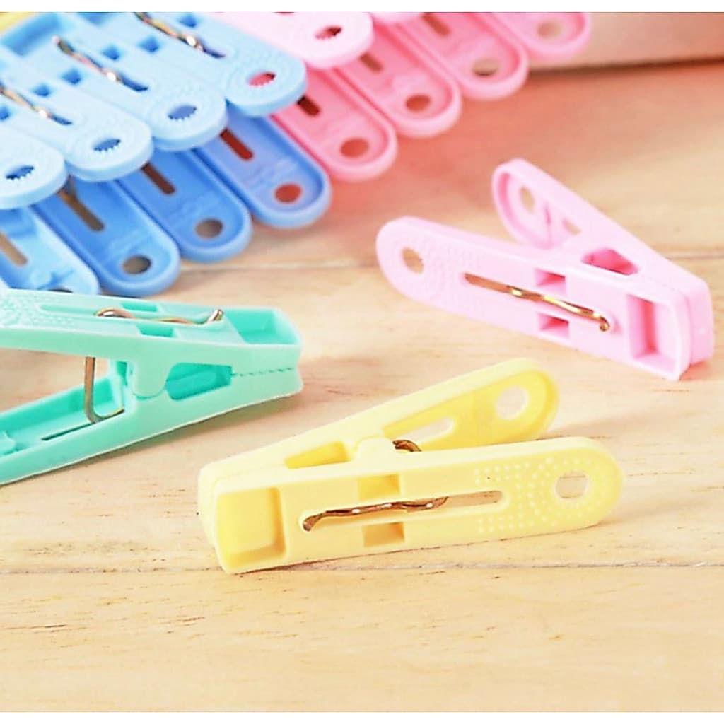 Kit  Prendedores de Plástico COLORS  Para Roupas Reforçado