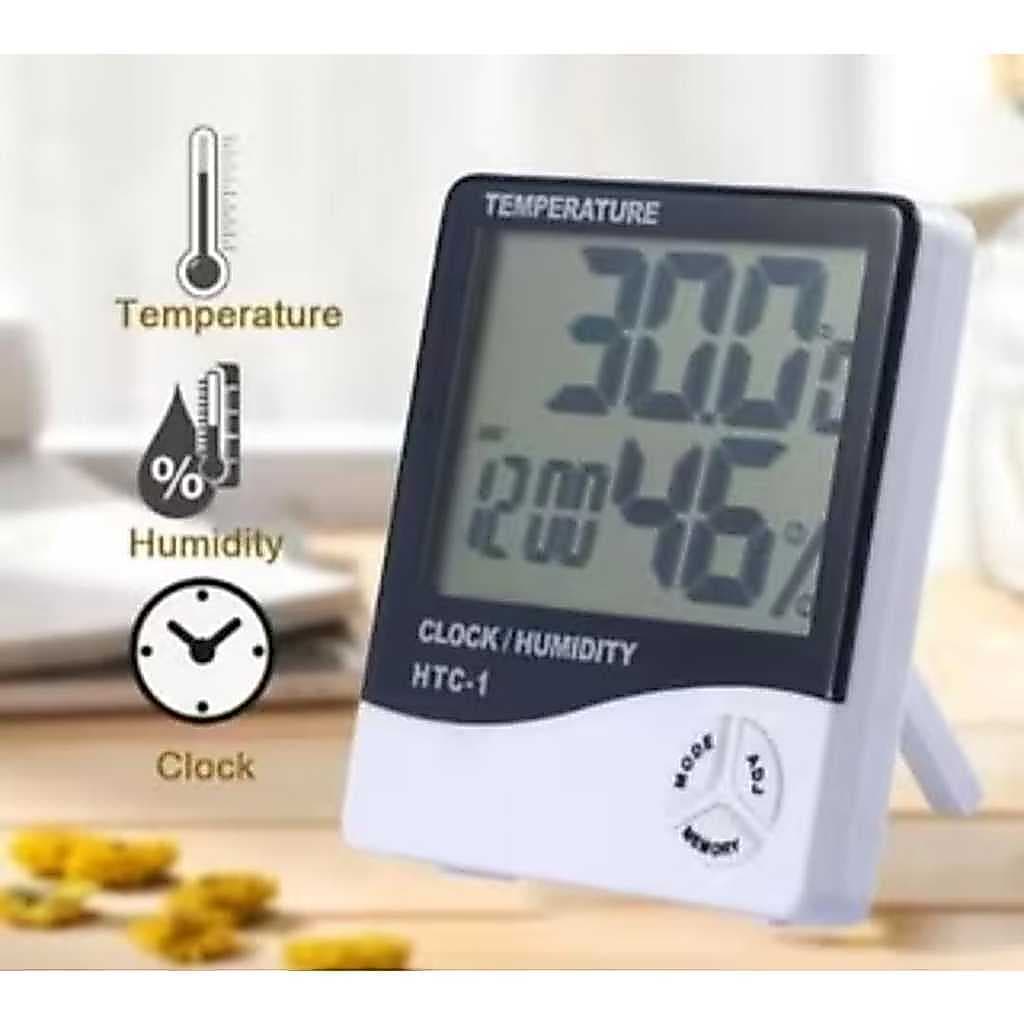 Termo-higrômetro Temperatura Umidade Relógio Sensor Externo