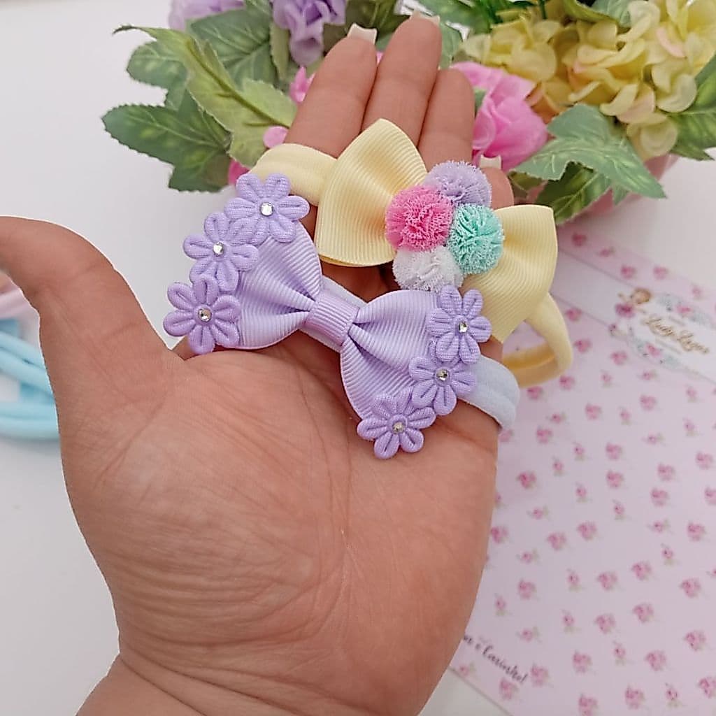 Kit com 5 Faixinhas de Cabelo para Bebê – Acabamento Delicado