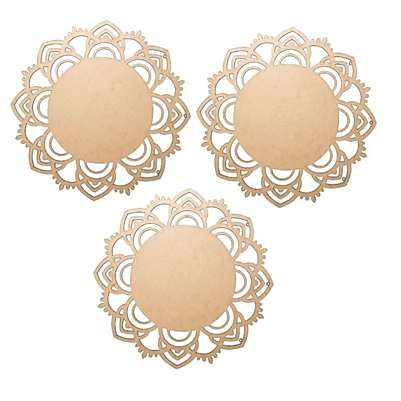 Kit 10 mandalas mdf cru lindas barata decoração 20x20