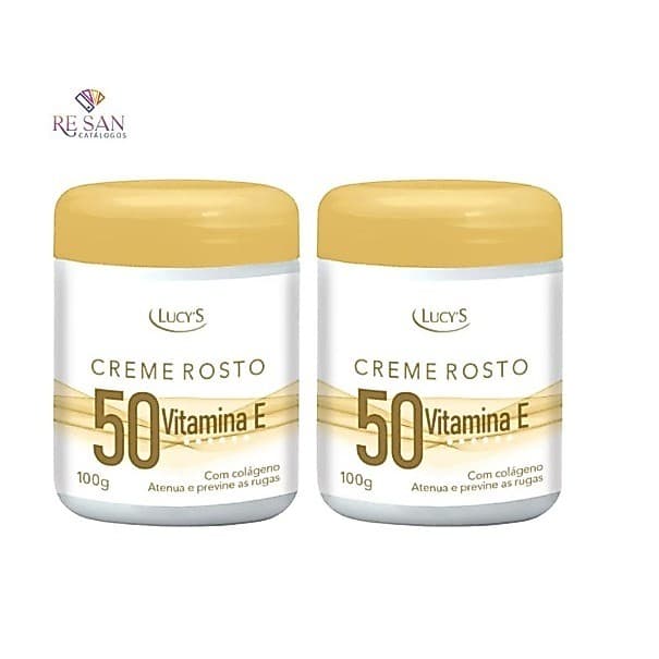 Kit 2 Creme Facial 50+ Para Rugas com Colágeno e Vitamina E Antissinais e Antirrugas - 100g Cada