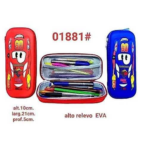 Estojo infantil  resistente 3D carros McQueen alto revelo 01881