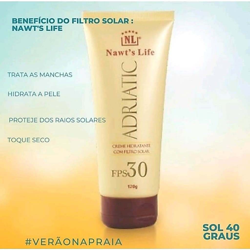 Adriatic Protetor Solar E Hidratante 120g Nawts Life