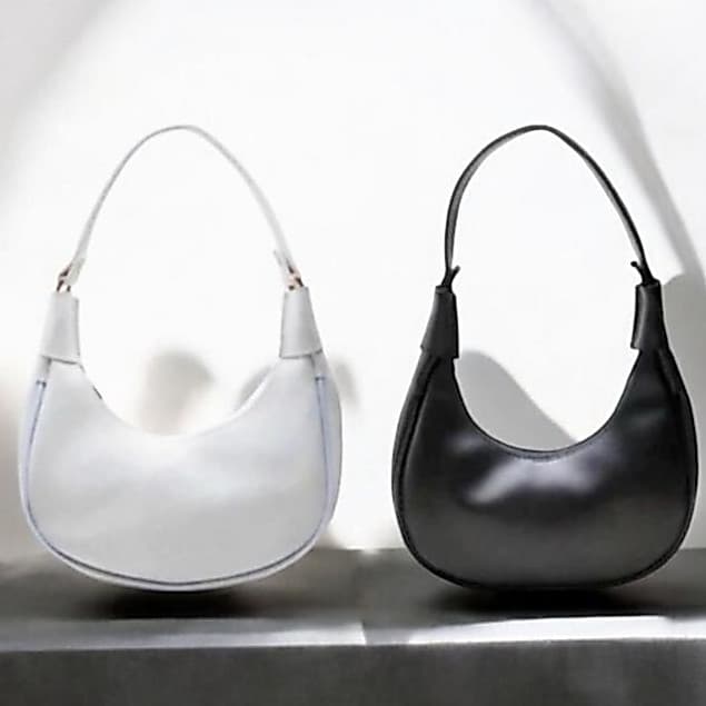 Kit 2 Bolsa Meia Lua de Ombro Estilosa em Couro PU