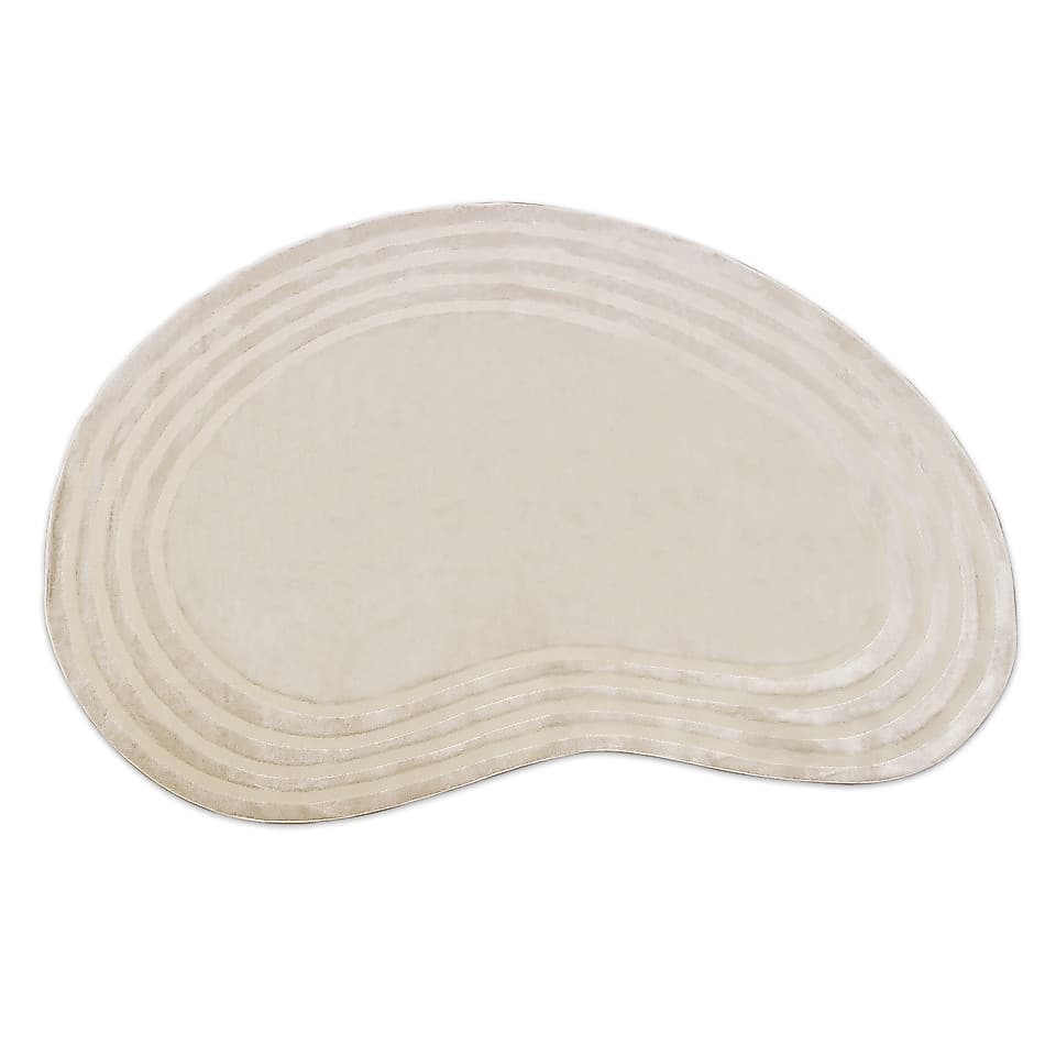 Tapete Orgânico Via Star Dali Bege Creme Prata 1,50 x 2.00 Moderno Decorativo Toque Suave 9 mm