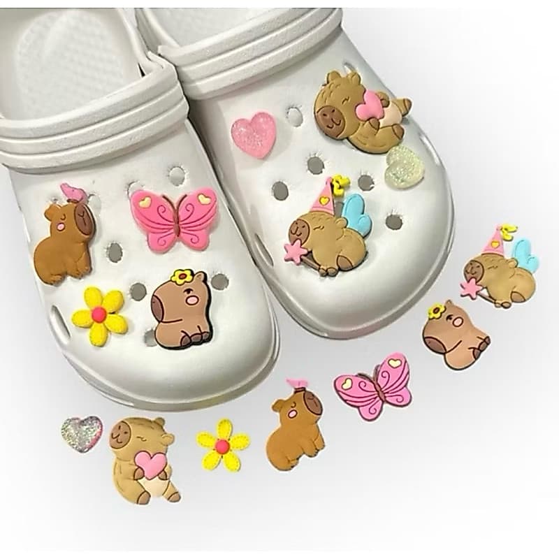 Kit Pins/Bottons Emborrachados Lindos Para Babuche - Capivara