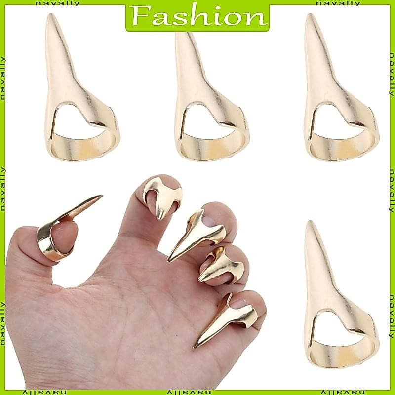 nava 5PcsVintage Finger Punk Anel Separação Cabelo Para Trança