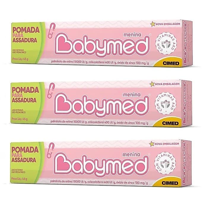 Kit 3 Pomada De Assaduras Rosa 45g - BabyMed