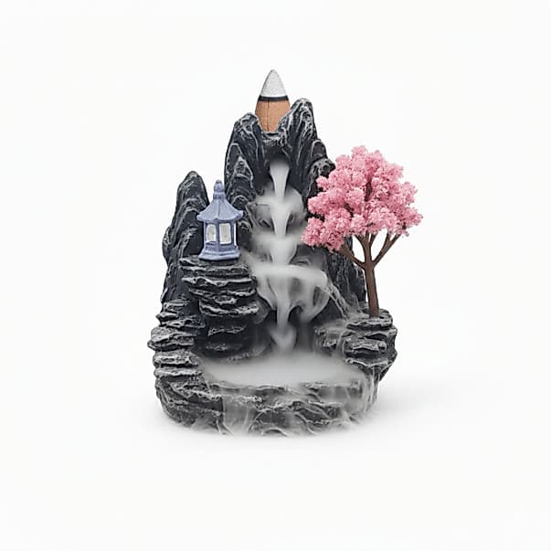 Incensário Cascata Montanha com Cerejeira – Harmonia e Encanto no Seu Espaço