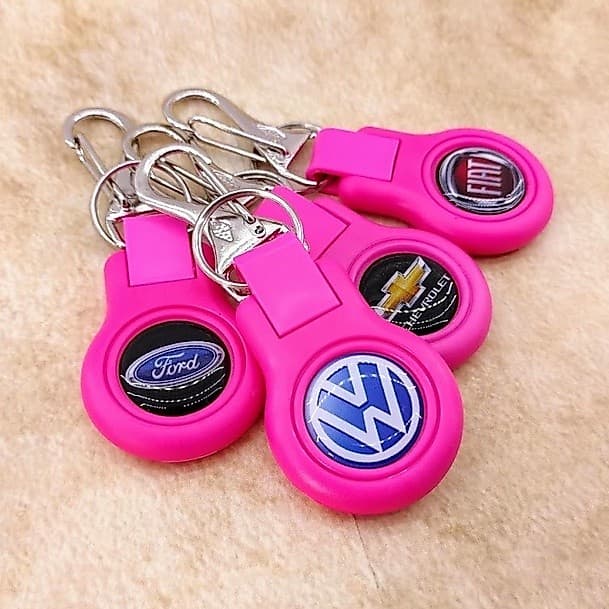 Chaveiro Feminino Menina Rosa Automotivo Modelo Rubi de Todas as Marcas Presente