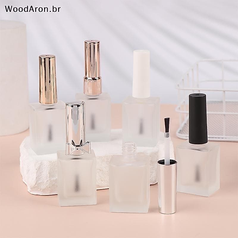 WoodAron 15ml Vazio Fosco Redondo Frasco De Esmalte Com Escova Portátil Recipiente De Arte De Unha Garrafas De Óleo De V
