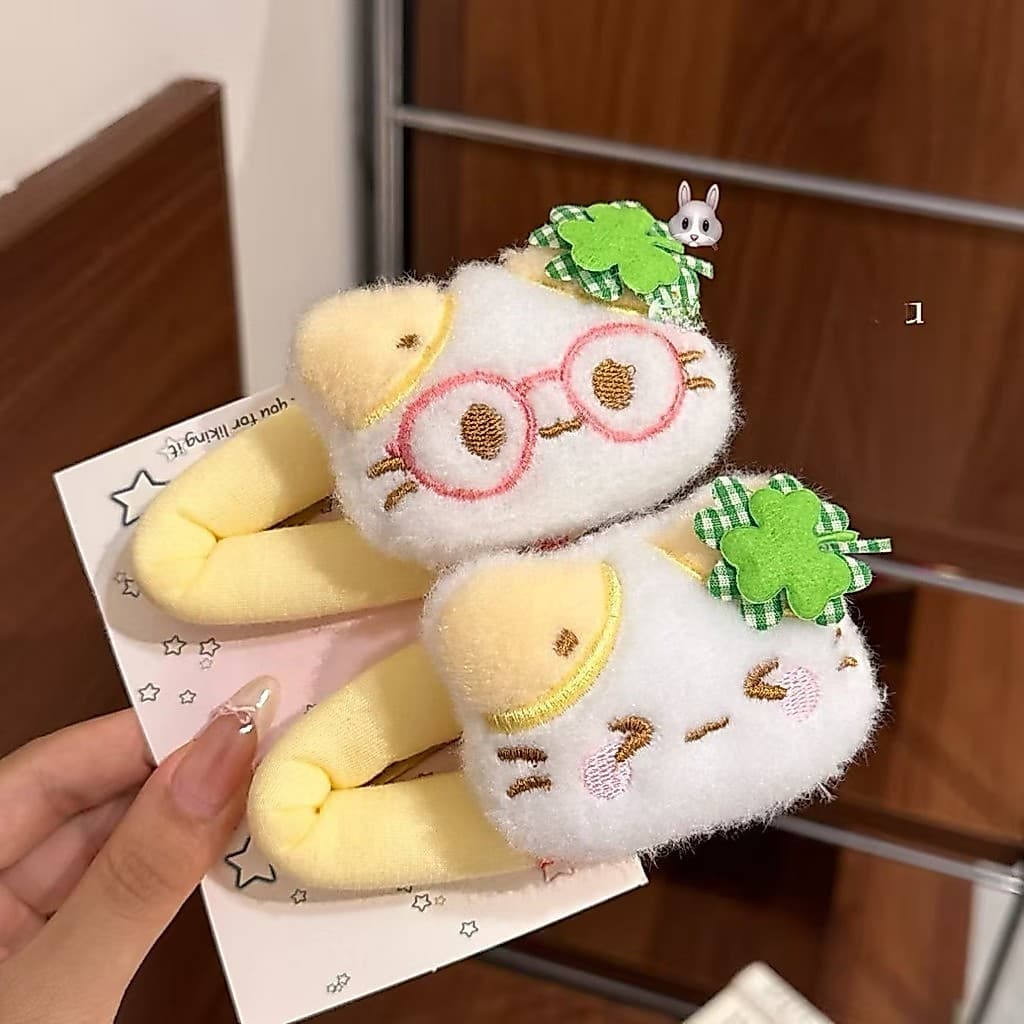 Elástico de cabelo com estampa de gato, coque de desenho animado, anel de gatinho, acessório de cabelo fofo ENLM