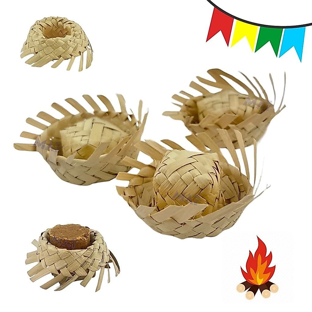Chapeuzinho de Palha Mini Festa Junina Julina Fazendinha Chapeu Enfeite Pequeno Palhas