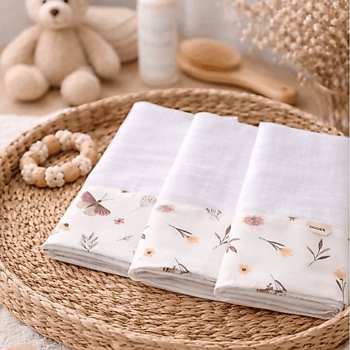 Fralda de Pano para Bebê 3 Peças Fraldinha Boquinha Menina Menino Estampado Varias Estampas