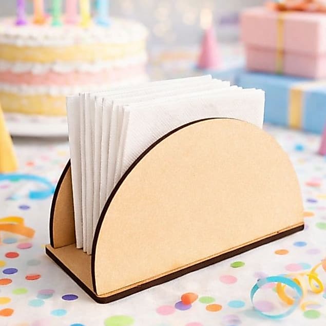 Porta Guardanapo Mdf Meia Lua Kit 10 Peças Decoração de Festa Enfeite de Mesa