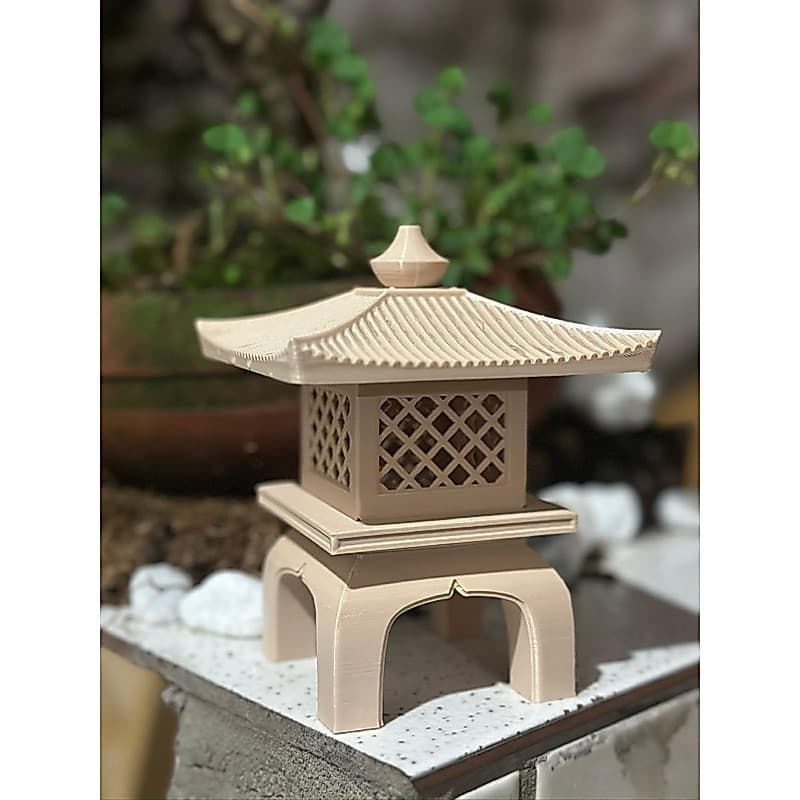 Lanterna Japonesa Decorativa Zen Jardim Japonês Aquário Terrário Feng Shui – Impressão 3D
