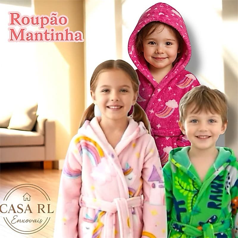 Roupão Infantil Para o Frio Mantinha / Varias Cores, Mantinha, Conforto e Elegancia