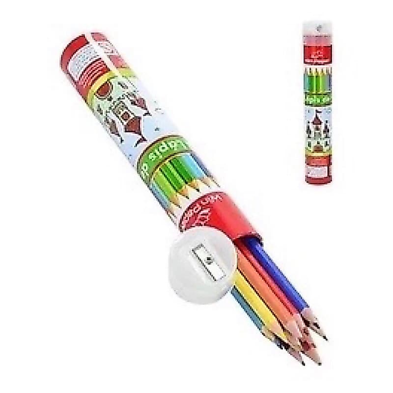 Lapis de Cor 12 Cores Com Apontador Kit na Lata Win Paper