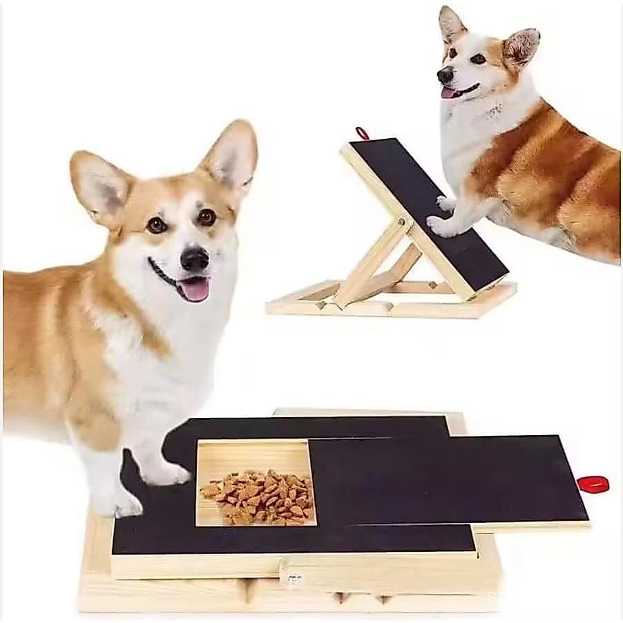 Placa de Arranhar para Unhas de Cão - com Gaveta para Petiscos - Almofada de Arranhar para Unhas de Cão - Placa de Madei
