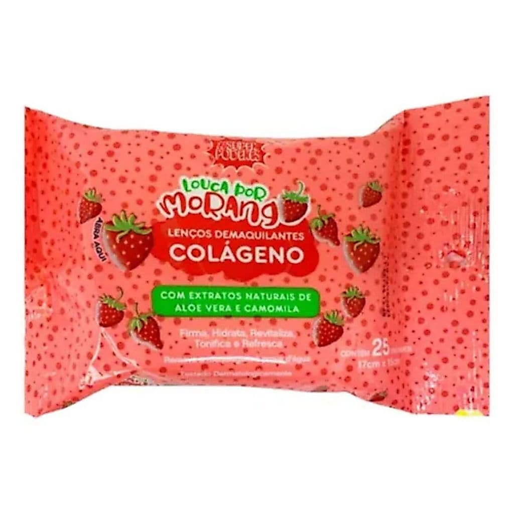 Lenço Demaquilante Louca Por Morango Com Extratos Naturais