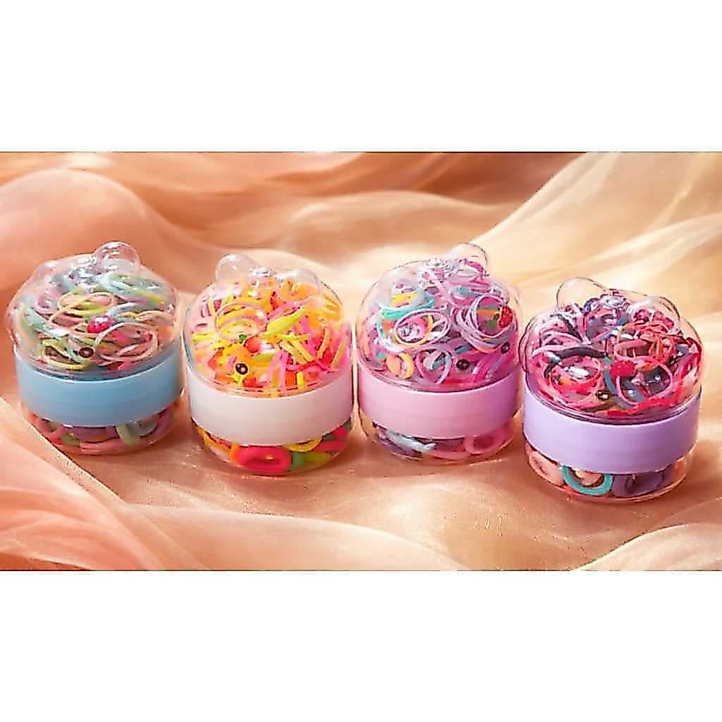 Elásticos de Cabelo - No Potinho de Ursinha com 100 unidades