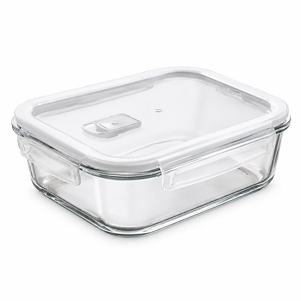 Kit 1/2/4 Potes de Vidro 1,05L Hermético Marmita Fit com Tampa 4 Travas