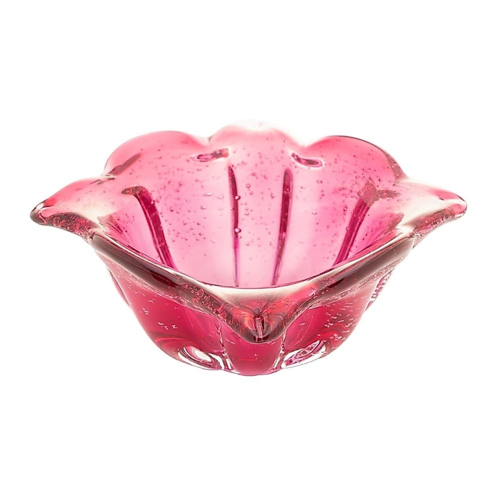 Centro de Mesa Decorativo de Vidro Murano Italy Rosa 18x9cm Wolff