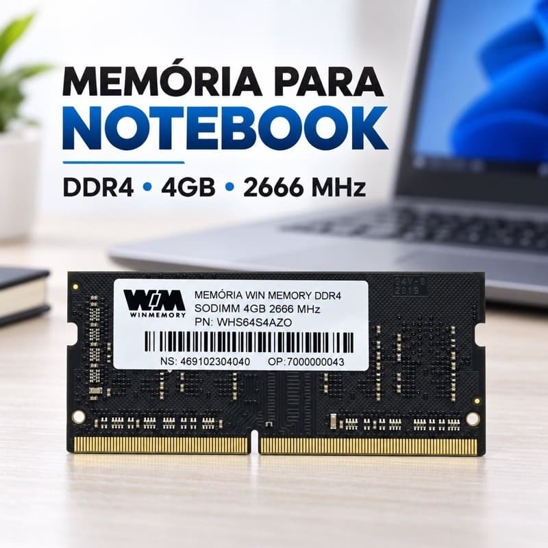 Memória RAM Notebook Win Memory 4GB DDR4 2666MHz SODIMM 1.2V
