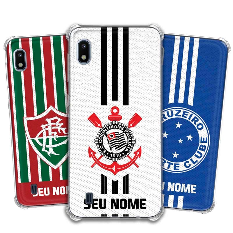 Capa Capinha - Samsung Galaxy A10 - Futebol Times do Brasil Personalizada com nome