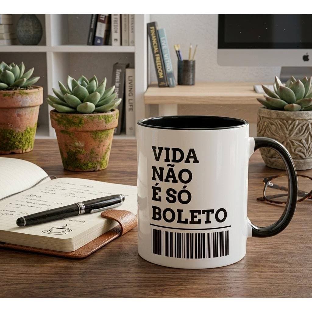 Caneca porcelana- A vida não é só boleto