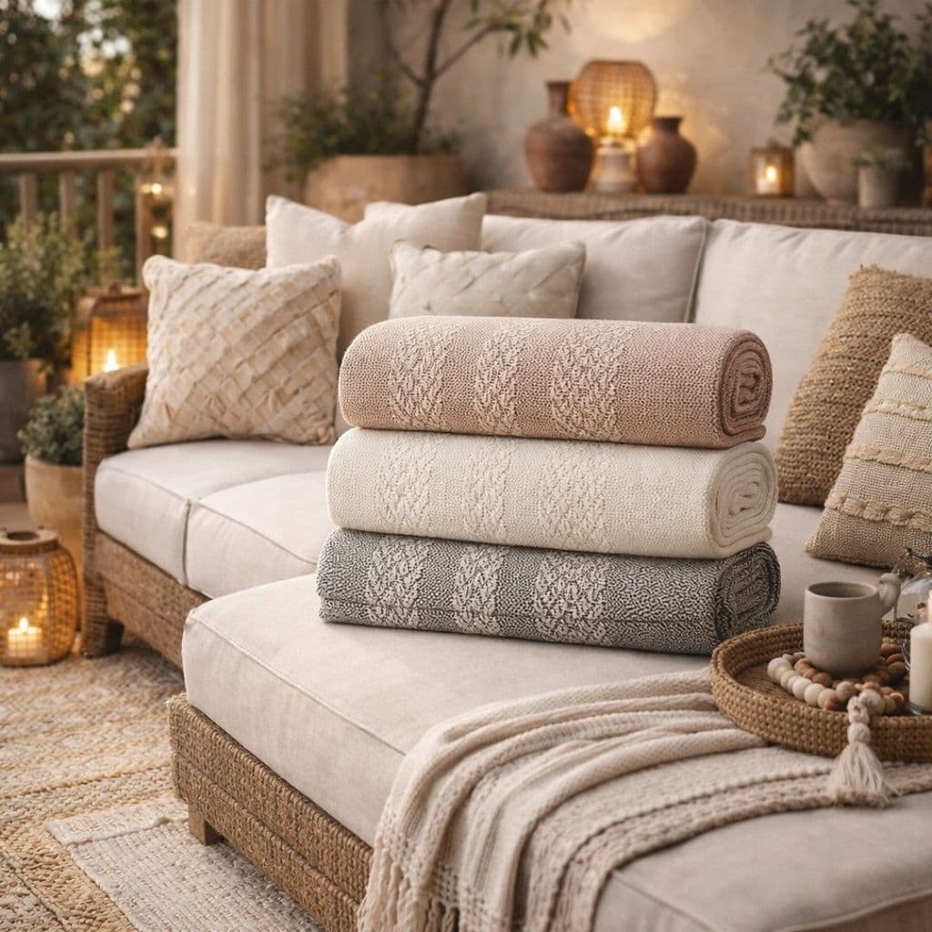 Manta Sofá Ravena em Algodão 2,40x1,80 – Toque Macio Lavável e Moderna para Decoração