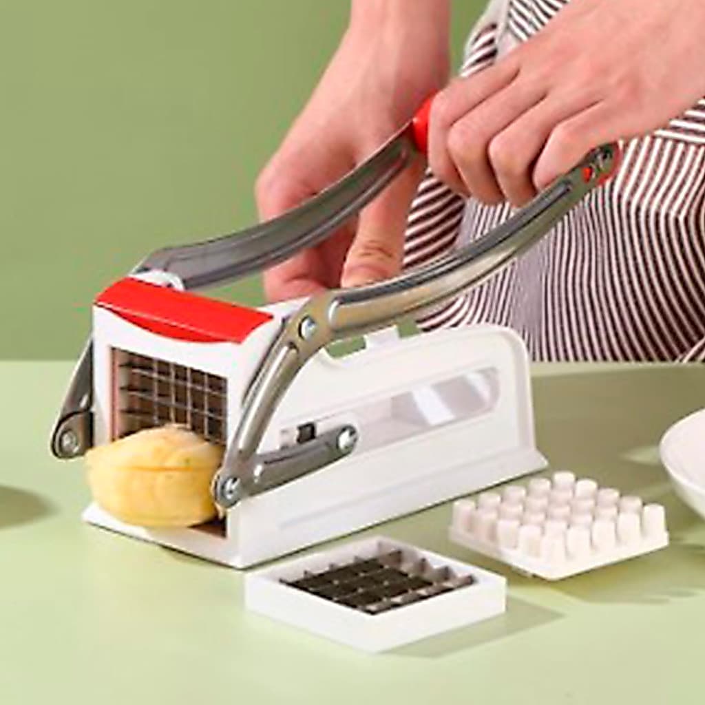 CORTADOR LEGUMES MANUAL FATIADOR BATATA FRITA PALITO PROFISSIONAL CEBOLA CENOURA MULTIFUNCIONAL DE AÇO INOX COMPLETO