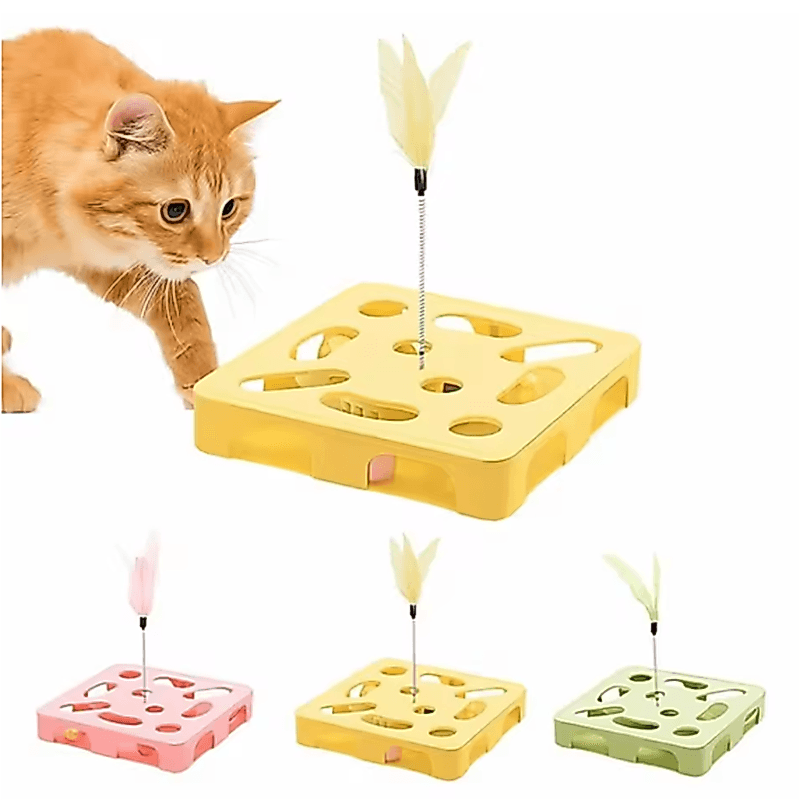 Para Gato Teaser Varinha Pena Nó Com Labirinto Girador Inteligente Alívio Do Tédio