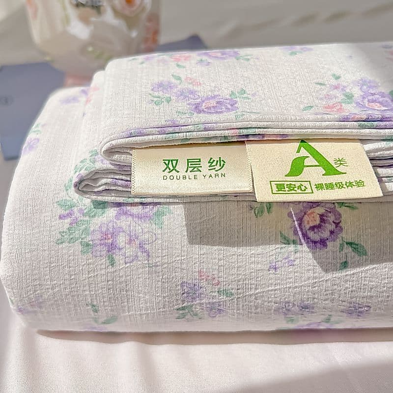 Lençol de fio de camada dupla de verão, peça única, classe a, dormitório materno de grau infantil, fronha de lençol de a