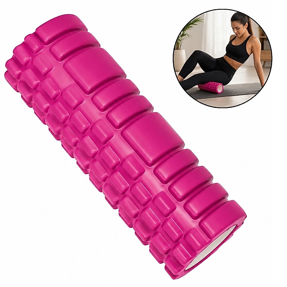 Rolo de Massagem Foam Roller Liberação Miofascial Texturizado Yoga Pilates Crossfit LIVVO