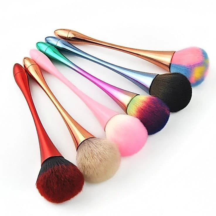 Pincel Largo Ouro Rosa para Base Pó Blush Ferramenta de Maquiagem Profissional Muito Macio