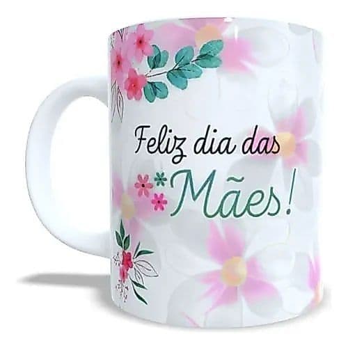 Caneca Feliz Dia Das Mães 325 Ml De Porcelana