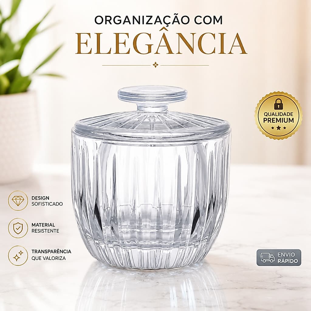 Manteigueira de Vidro Transparente 11cm Porta Manteiga Premium para Mesa Posta Café da Manhã Elegante