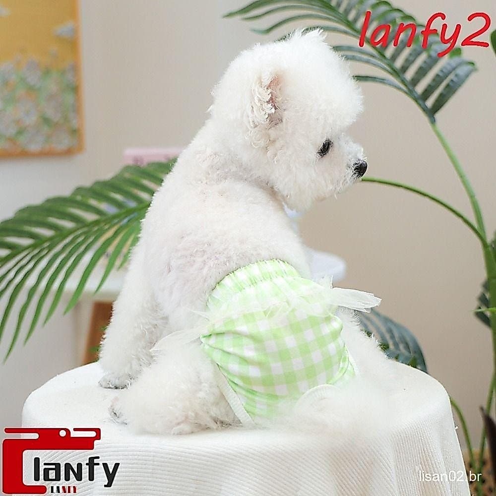 Calças Menstruais Para Cães LANFY , Fisiológicas Xadrez À Prova De Vazamentos , Fraldas Macias E Respiráveis