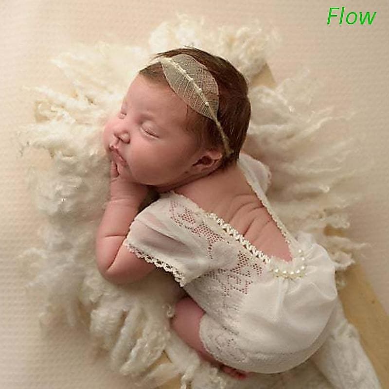 Newborn Baby Fotografia Props Meninas Rendas Romper Jumpsuit Headband Set Princesa Traje Outfits