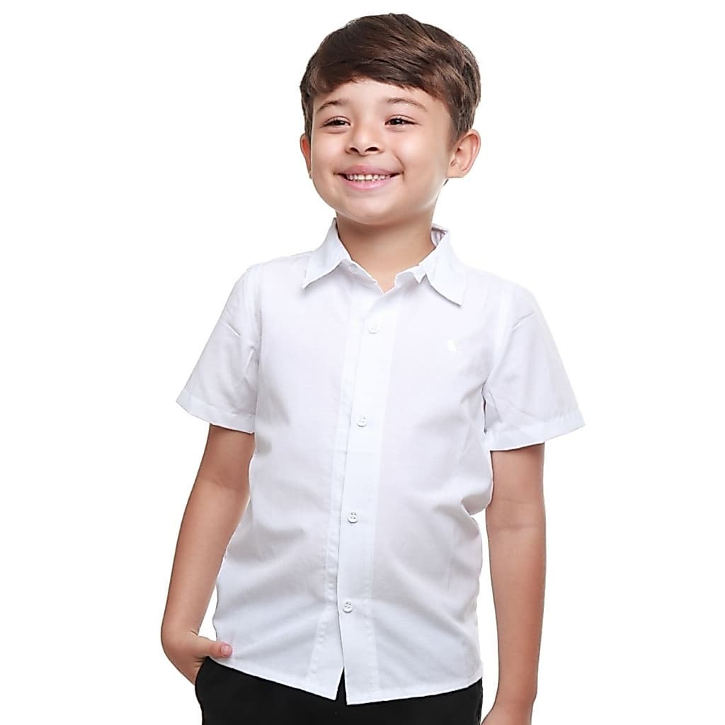 Camisa Social Manga Curta Infantil Diversas Cores Festa Casamento Batizado Pajem