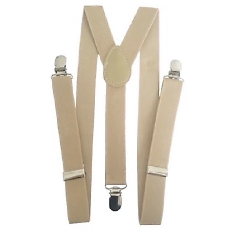 kit 4 unidades suspensórios bege para casamento