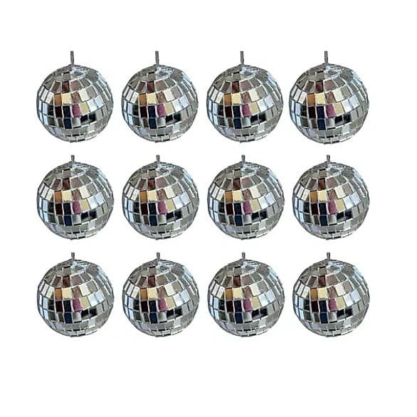 Kit com 12 / 24 / 36 Globo Espelhado 3 Cm Decoração Festa Discoteca Aniversário Dança Hallowee Bolos Aniversário