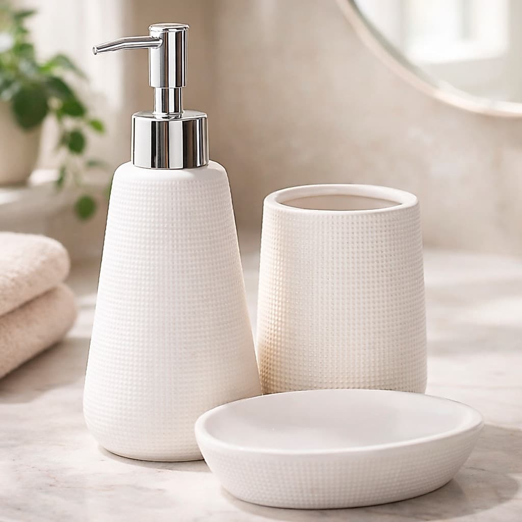 Kit Lavabo Banheiro Porta Sabonete Líquido Escova Pia / 903