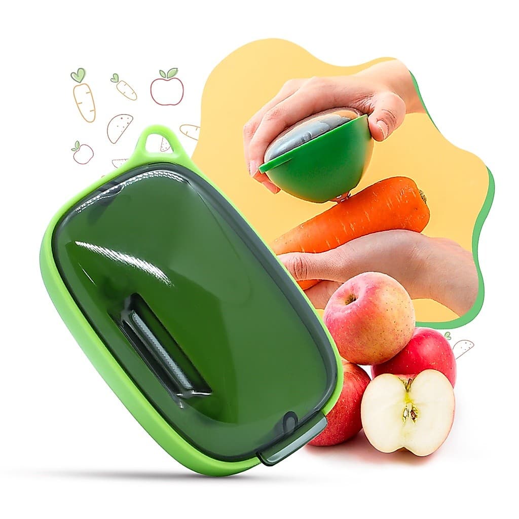 Descascador Ralador De Legumes E Frutas Com Compartimento Armazenamento Cozinha