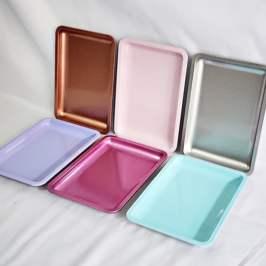 Bandeja Cuba Rim  Estéica Micropigmentação Aço Inox Quadrada Colorida