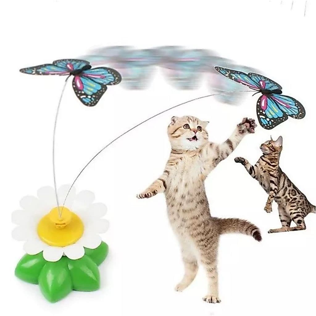 Brinquedo Elétrico Rotativa Borboleta Rod Teaser Jogo Gatinho Brinquedo Do Gato