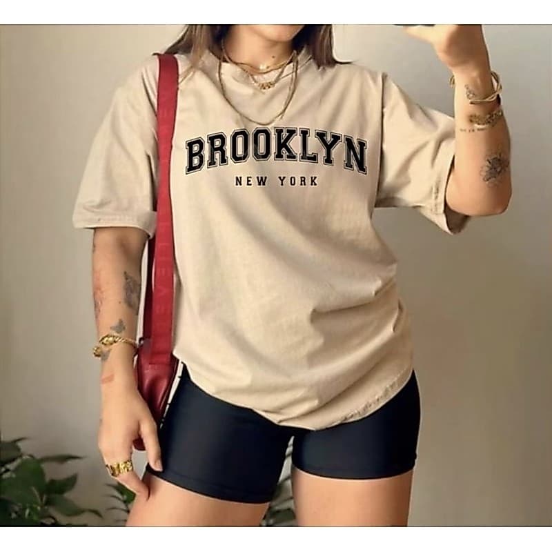 Camisa Feminina Brooblyn New Lançamento 100% Algodao Várias cores casual