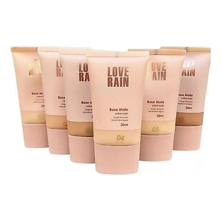 Base líquida Matte Alta Cobertura a Prova D’água Love Rain 6 cores disponiveis